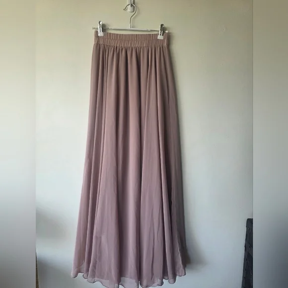 Women's Mauve Elastic Waist Maxi Skirt - Picture 1 of 6